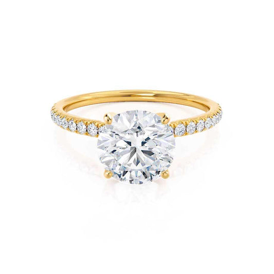 Round Pave Lab Grown Diamond Engagement Ring
