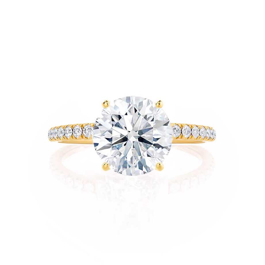 Round Pave Lab Grown Diamond Engagement Ring