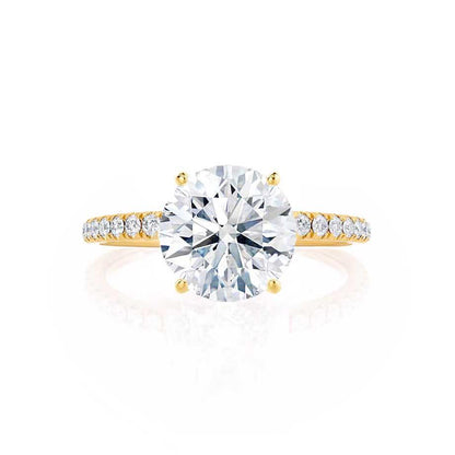Round Pave Lab Grown Diamond Engagement Ring