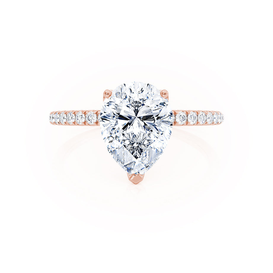 Pear Pave Lab Grown Diamond Engagement Ring