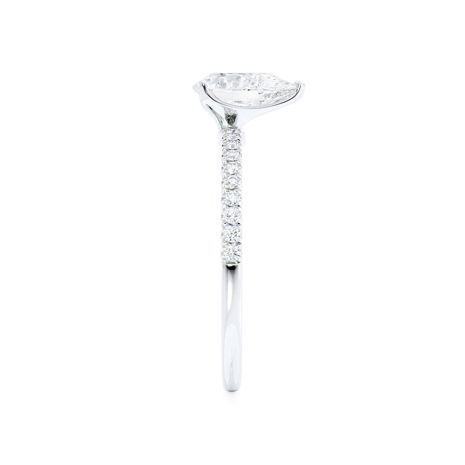 Pear Pave Lab Grown Diamond Engagement Ring