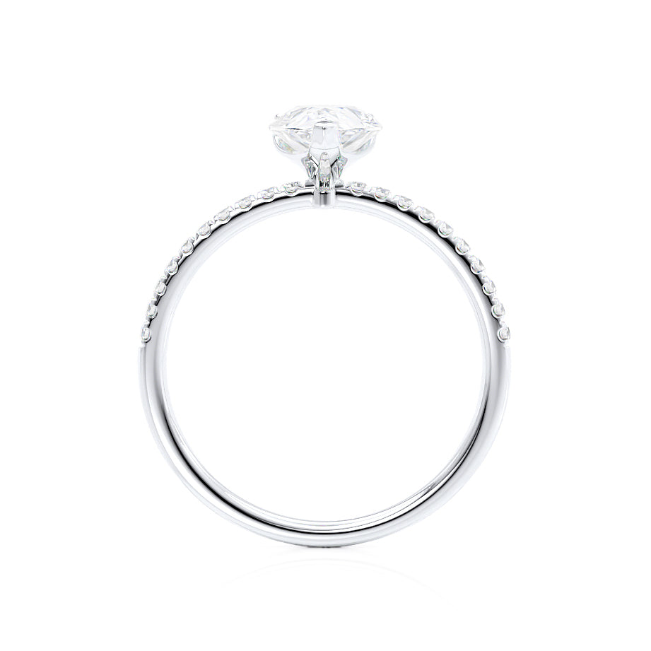 Pear Pave Lab Grown Diamond Engagement Ring