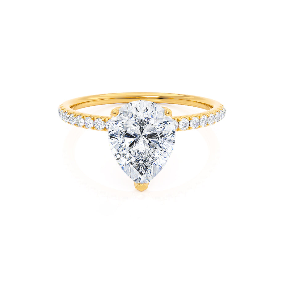 Pear Pave Lab Grown Diamond Engagement Ring