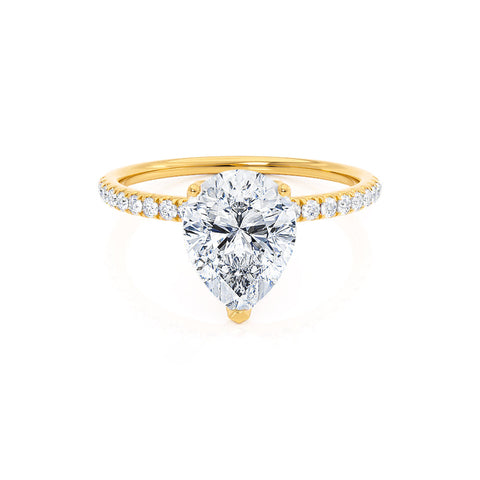 0.94 CT Pear Shaped Moissanite Solitaire Style Engagement Ring 2