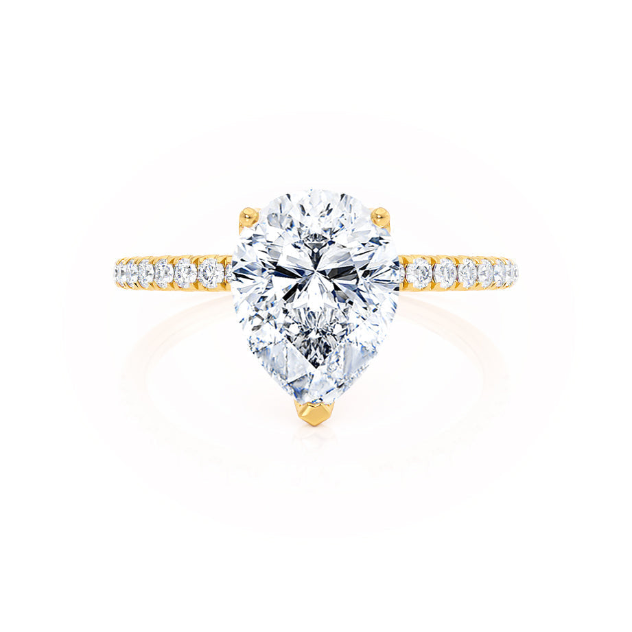 Pear Pave Lab Grown Diamond Engagement Ring