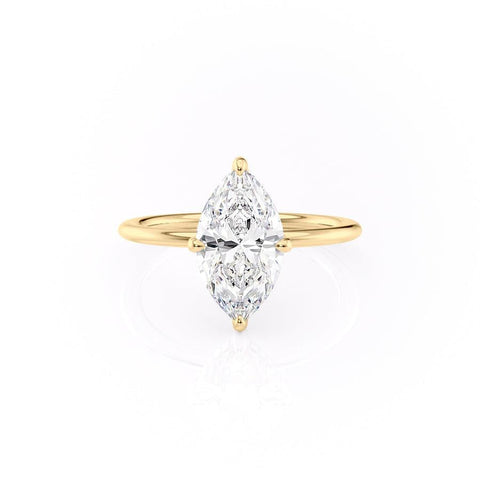 1.58 CT Marquise Cut Solitaire Hidden Halo Setting Moissanite Engagement Ring 11