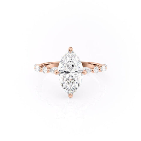 1.58 CT Marquise Cut Solitaire Pave Setting Moissanite Engagement Ring 12