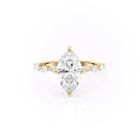 1.58 CT Marquise Cut Solitaire Pave Setting Moissanite Engagement Ring 11