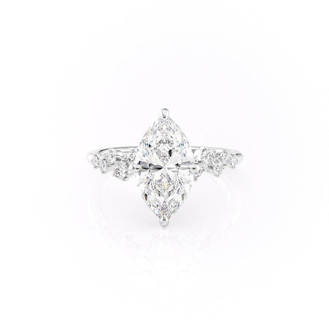 1.58 CT Marquise Cut Solitaire Hidden Halo Setting Moissanite Engagement Ring 10