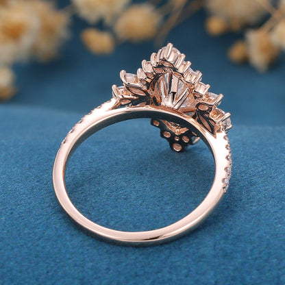 Marquise Cluster Lab Grown Diamond Engagement Ring