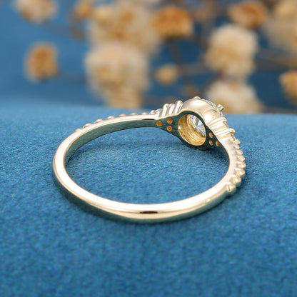 Round Cluster Lab Grown Diamond Engagement Ring