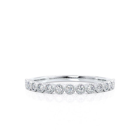 0.14 CT Round Shaped Moissanite Half Eternity Style Wedding Band 3