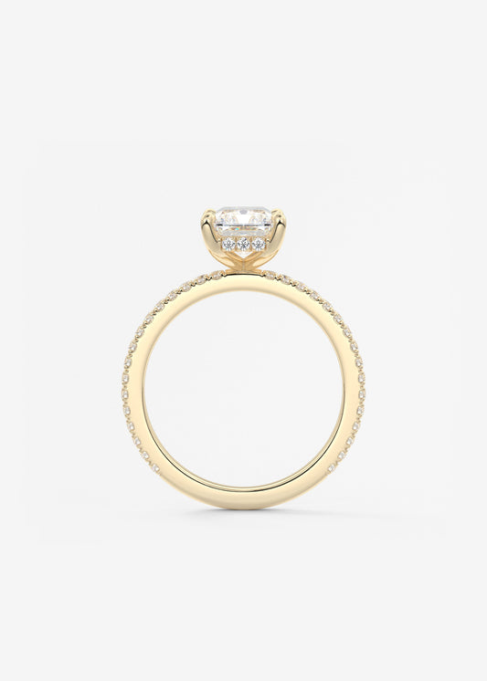 Radiant Hidden Halo & Pave Lab Grown Diamond Engagement Ring