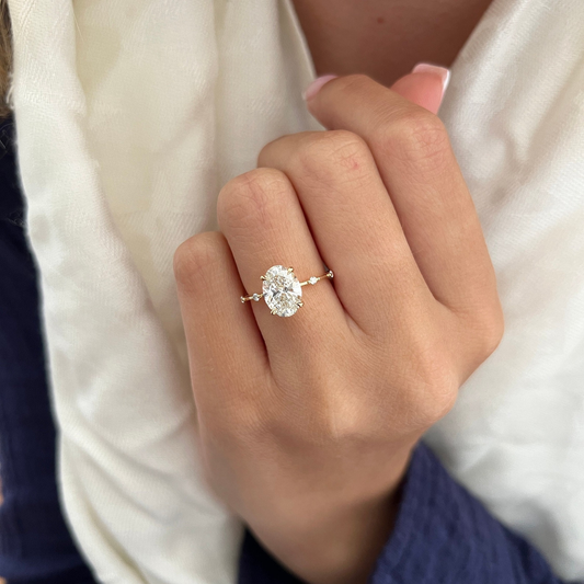 Mike-Custom-Oval Dainty Pave Engagement Ring – 2.75 CT Lab Grown Diamond