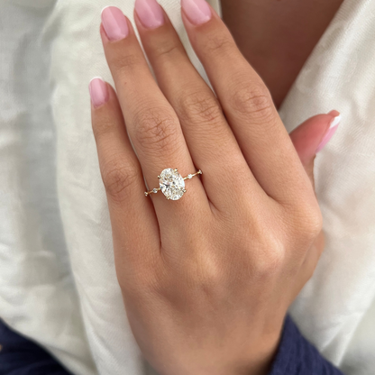 Mike-Custom-Oval Dainty Pave Engagement Ring – 2.75 CT Lab Grown Diamond