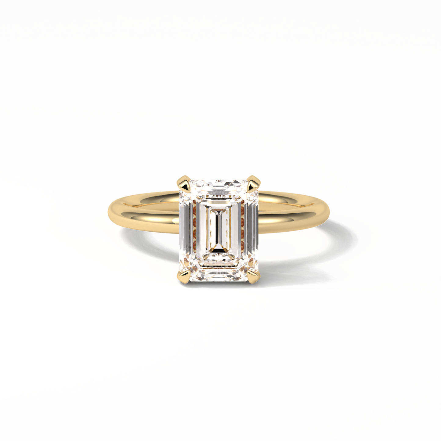 Emerald Solitaire Lab Grown Diamond Engagement Ring