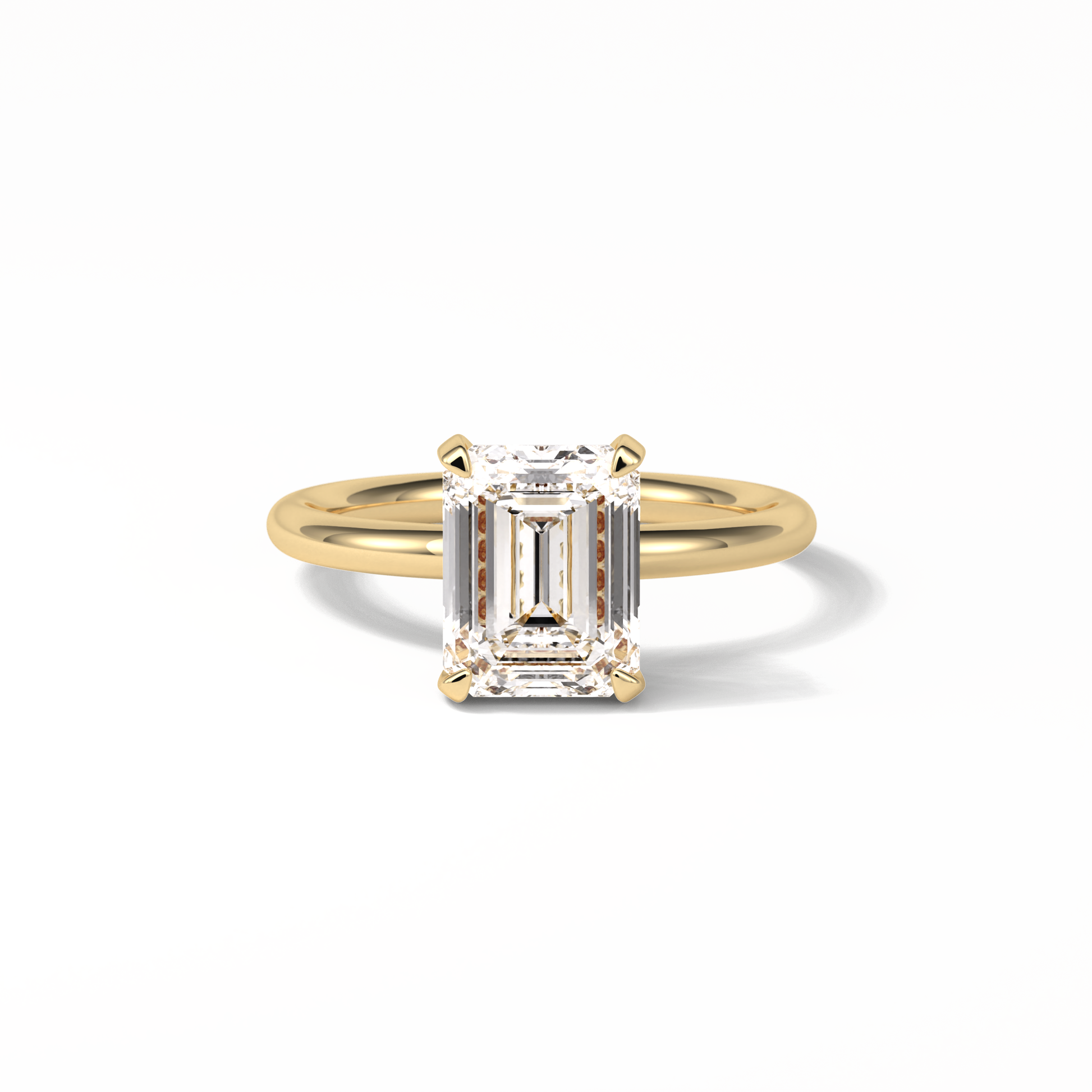 Emerald Solitaire Lab Grown Diamond Engagement Ring