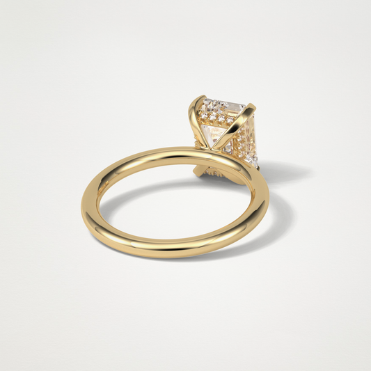 Emerald Solitaire Lab Grown Diamond Engagement Ring
