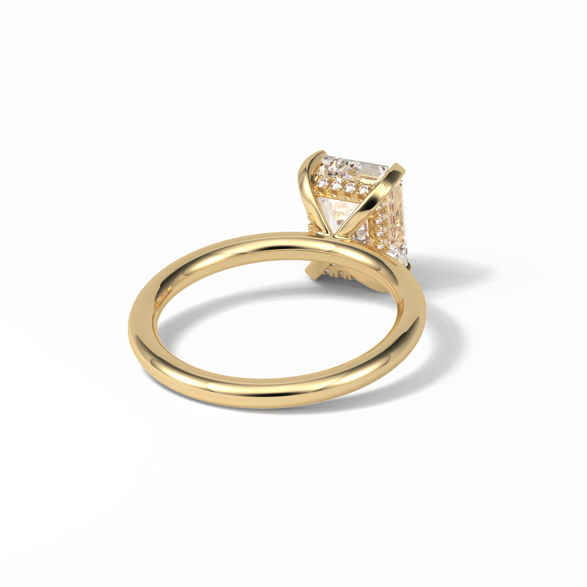 Emerald Solitaire Lab Grown Diamond Engagement Ring