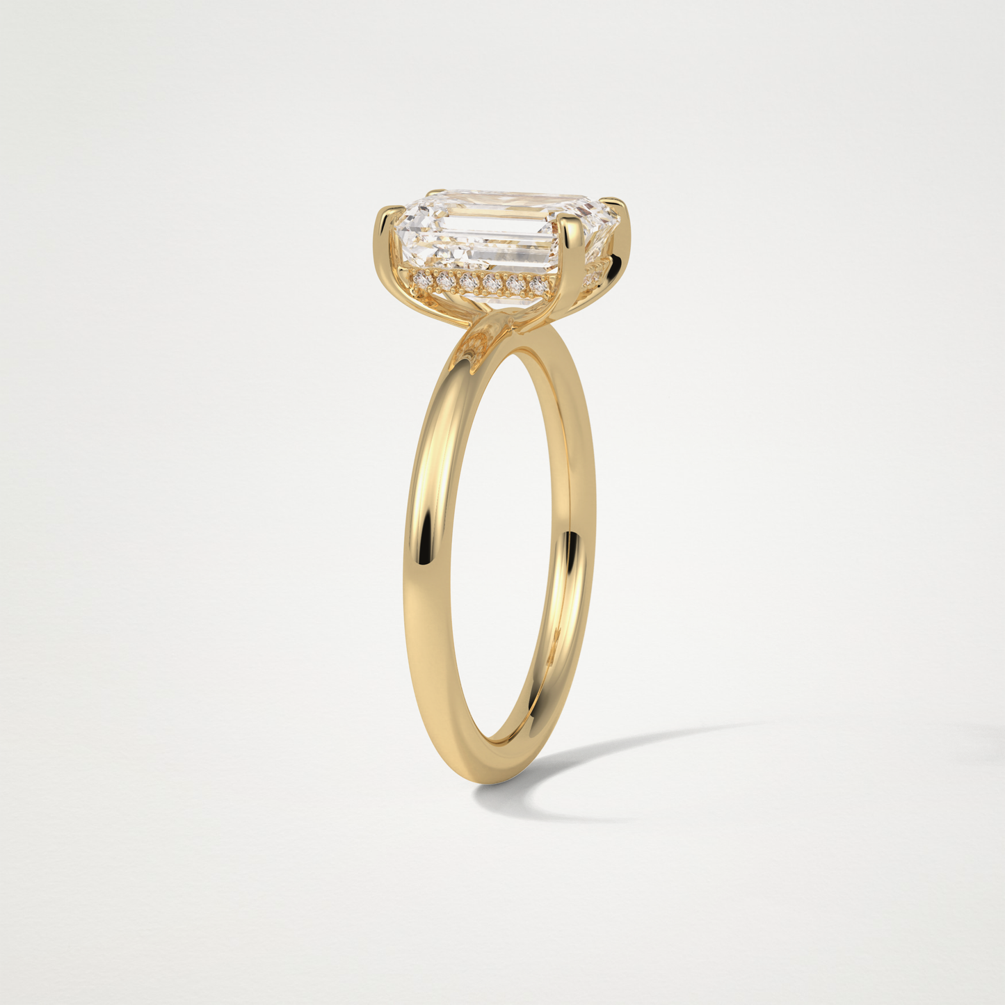 Emerald Solitaire Lab Grown Diamond Engagement Ring