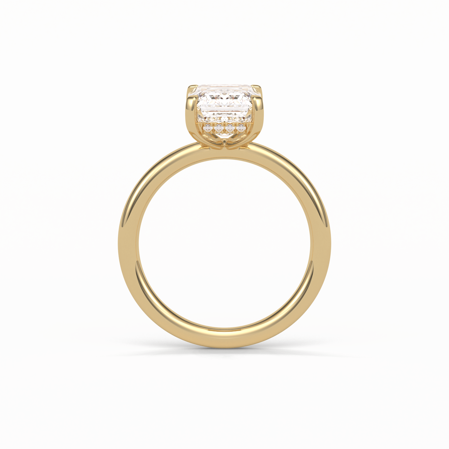Emerald Solitaire Lab Grown Diamond Engagement Ring