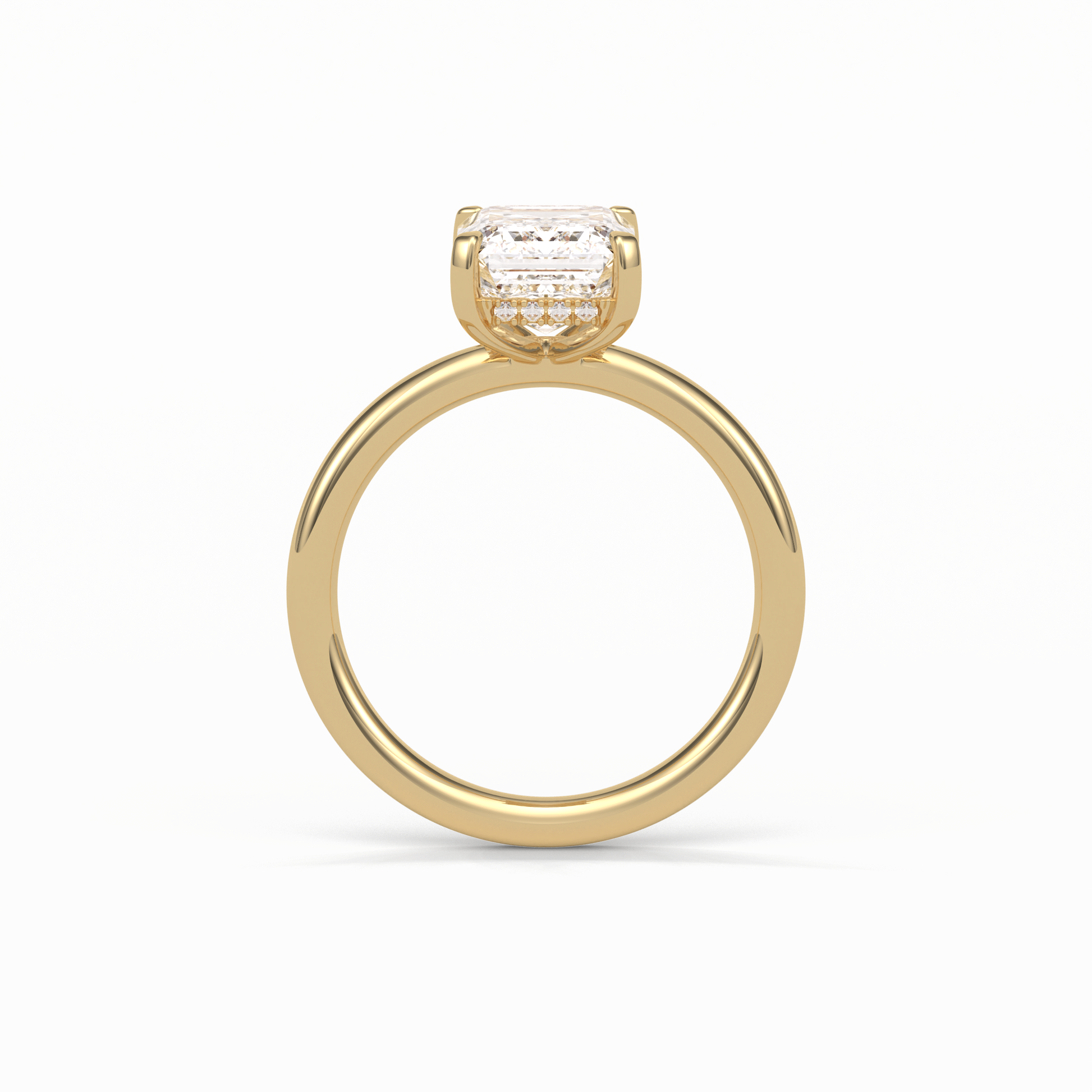 Emerald Solitaire Lab Grown Diamond Engagement Ring