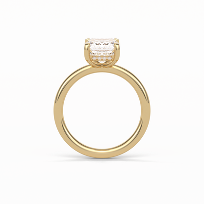 Emerald Solitaire Lab Grown Diamond Engagement Ring