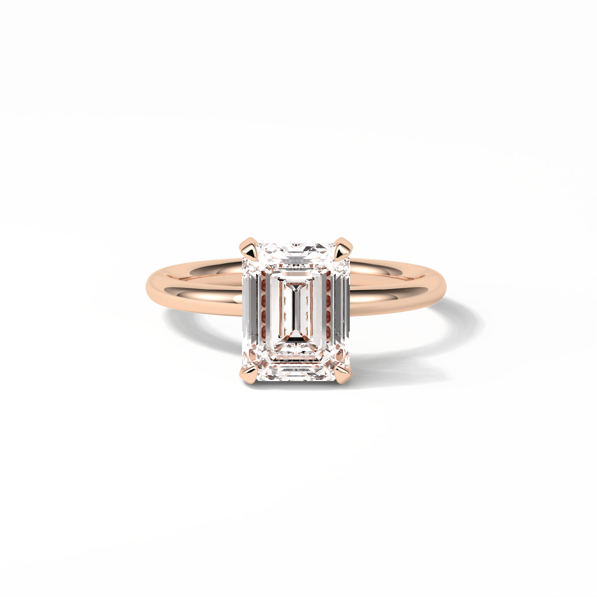Emerald Solitaire Lab Grown Diamond Engagement Ring