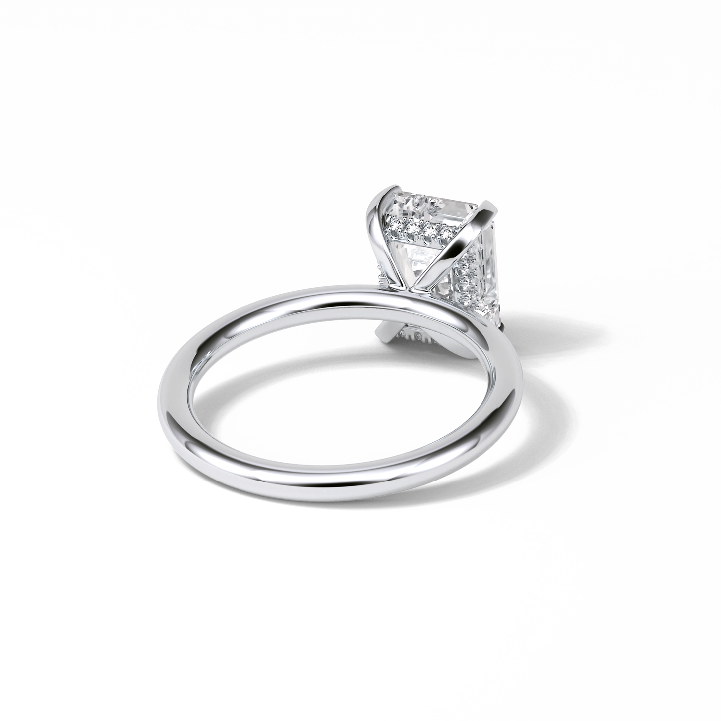 Emerald Solitaire Lab Grown Diamond Engagement Ring