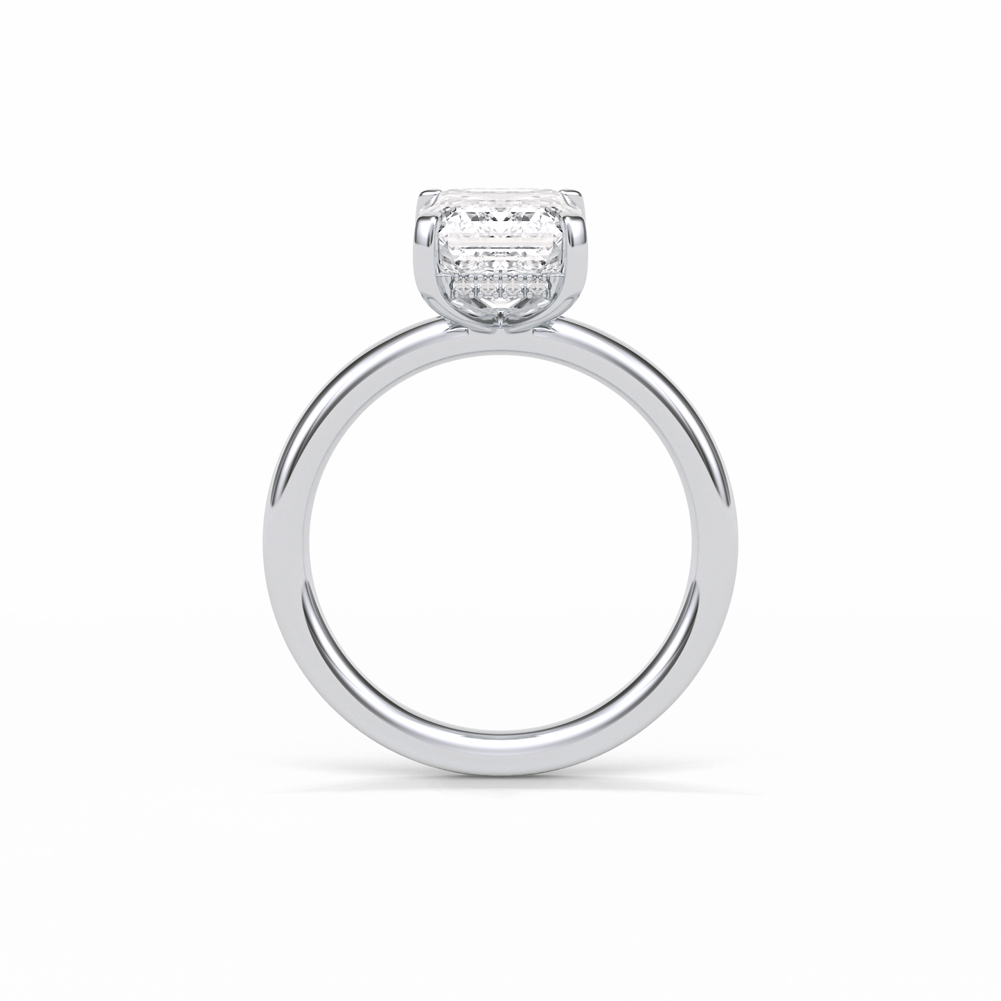 Emerald Solitaire Lab Grown Diamond Engagement Ring