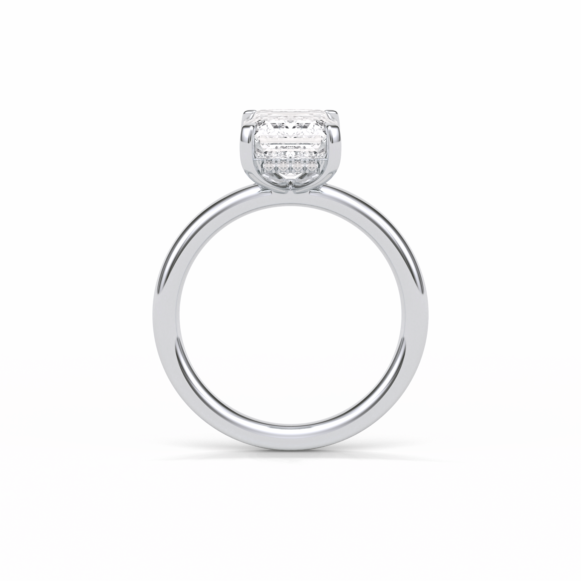 Emerald Solitaire Lab Grown Diamond Engagement Ring