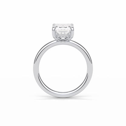 Emerald Solitaire Lab Grown Diamond Engagement Ring