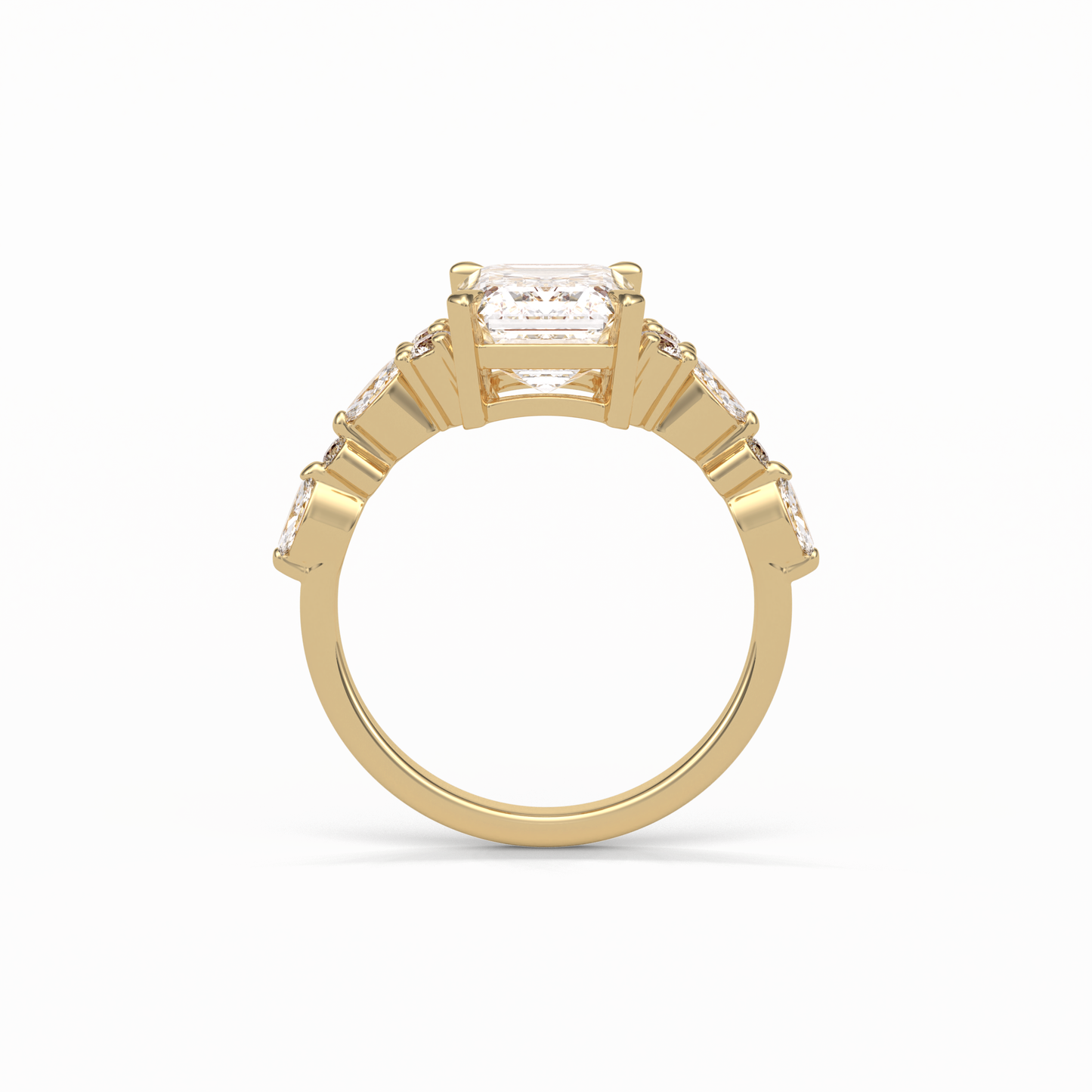 Emerald Cluster Lab Grown Diamond Engagement Ring