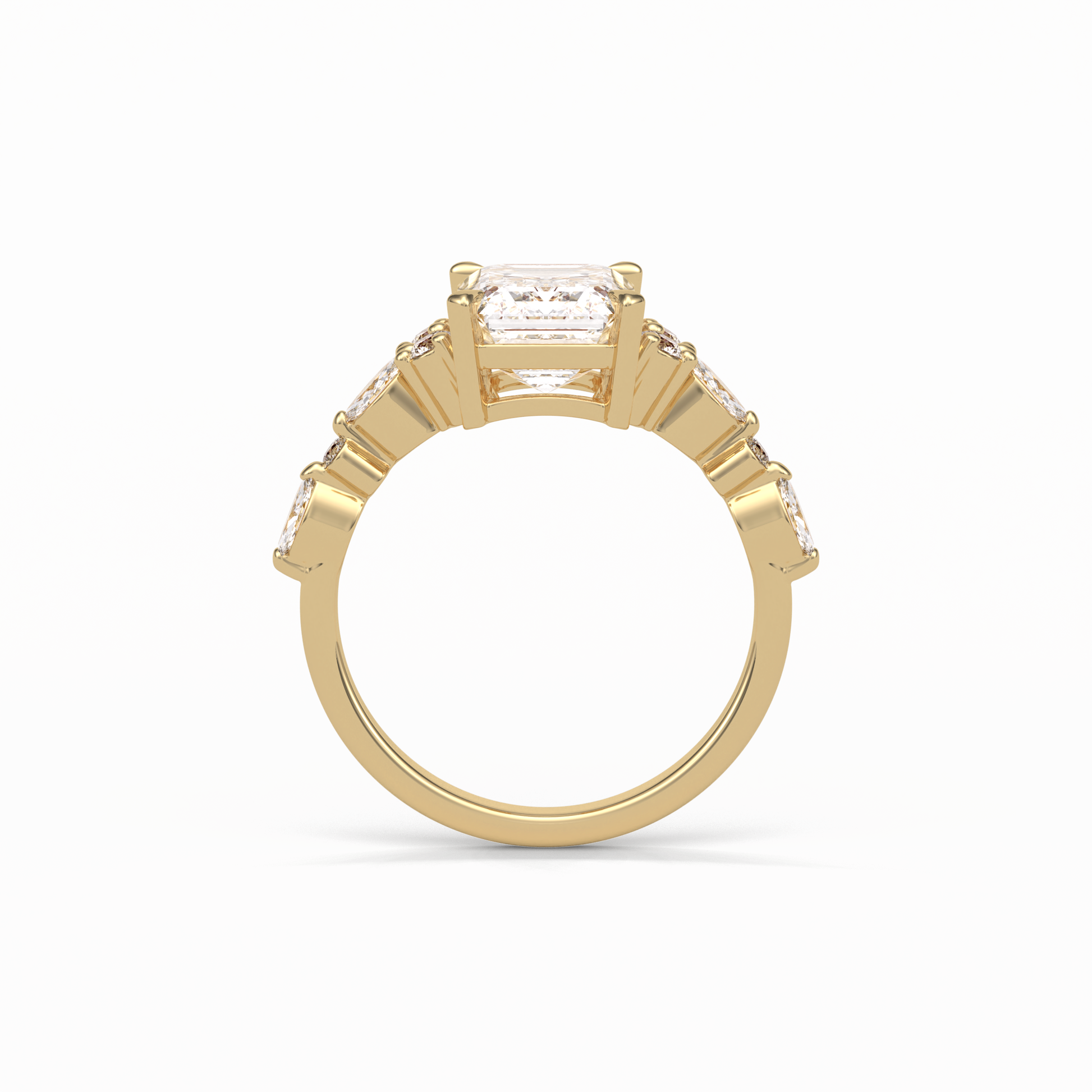Emerald Cluster Lab Grown Diamond Engagement Ring