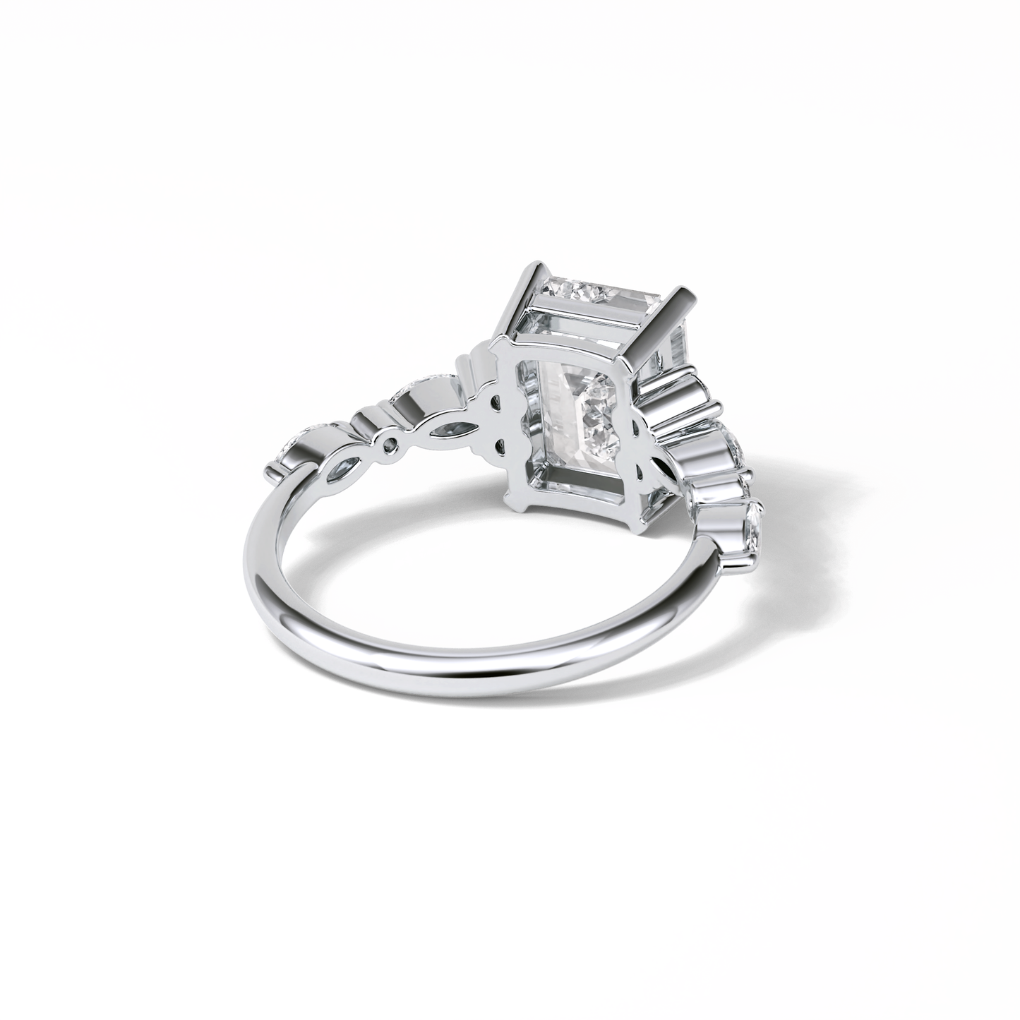 Emerald Cluster Lab Grown Diamond Engagement Ring