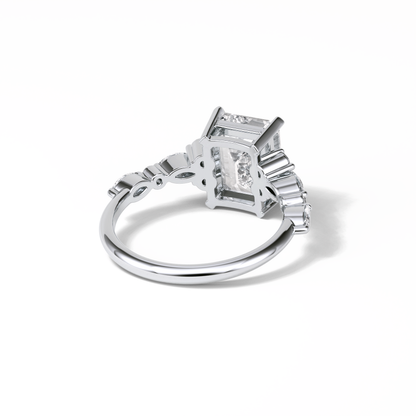 Emerald Cluster Lab Grown Diamond Engagement Ring