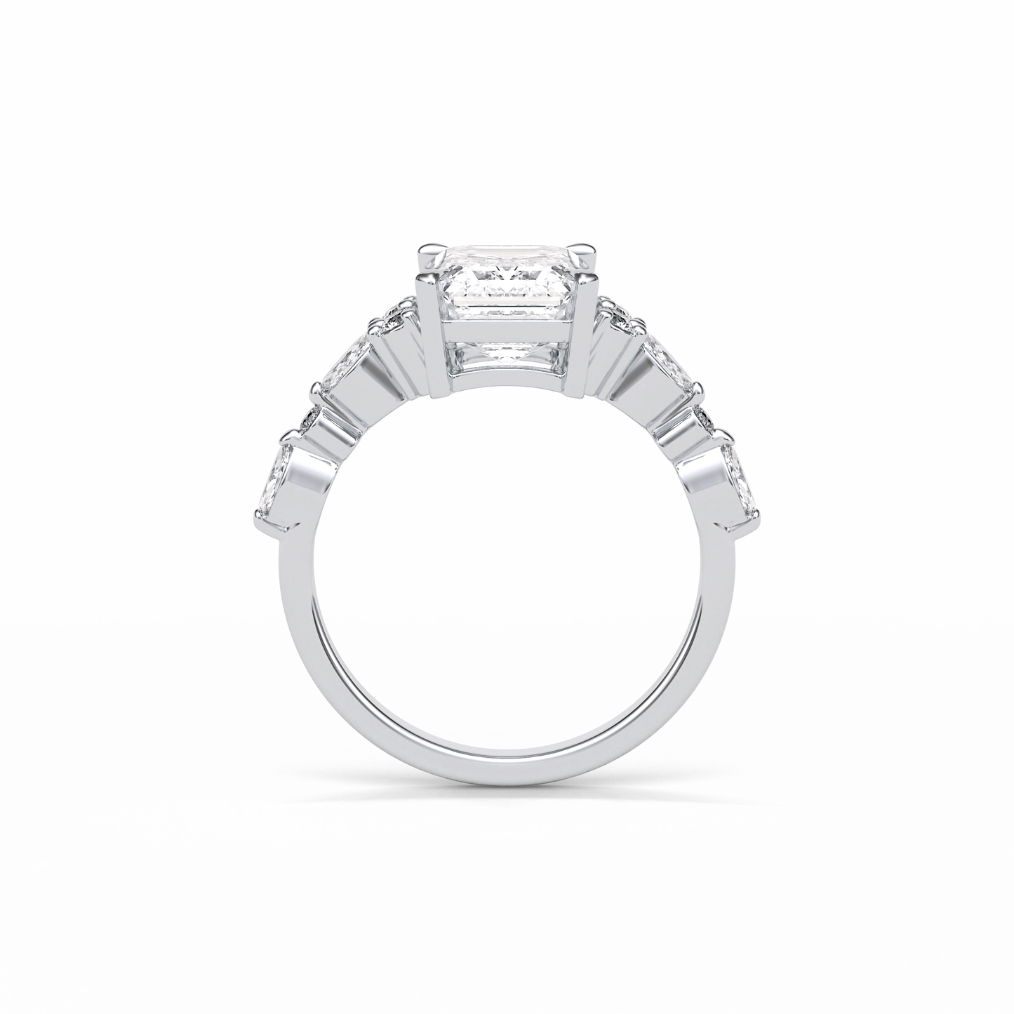 Emerald Cluster Lab Grown Diamond Engagement Ring