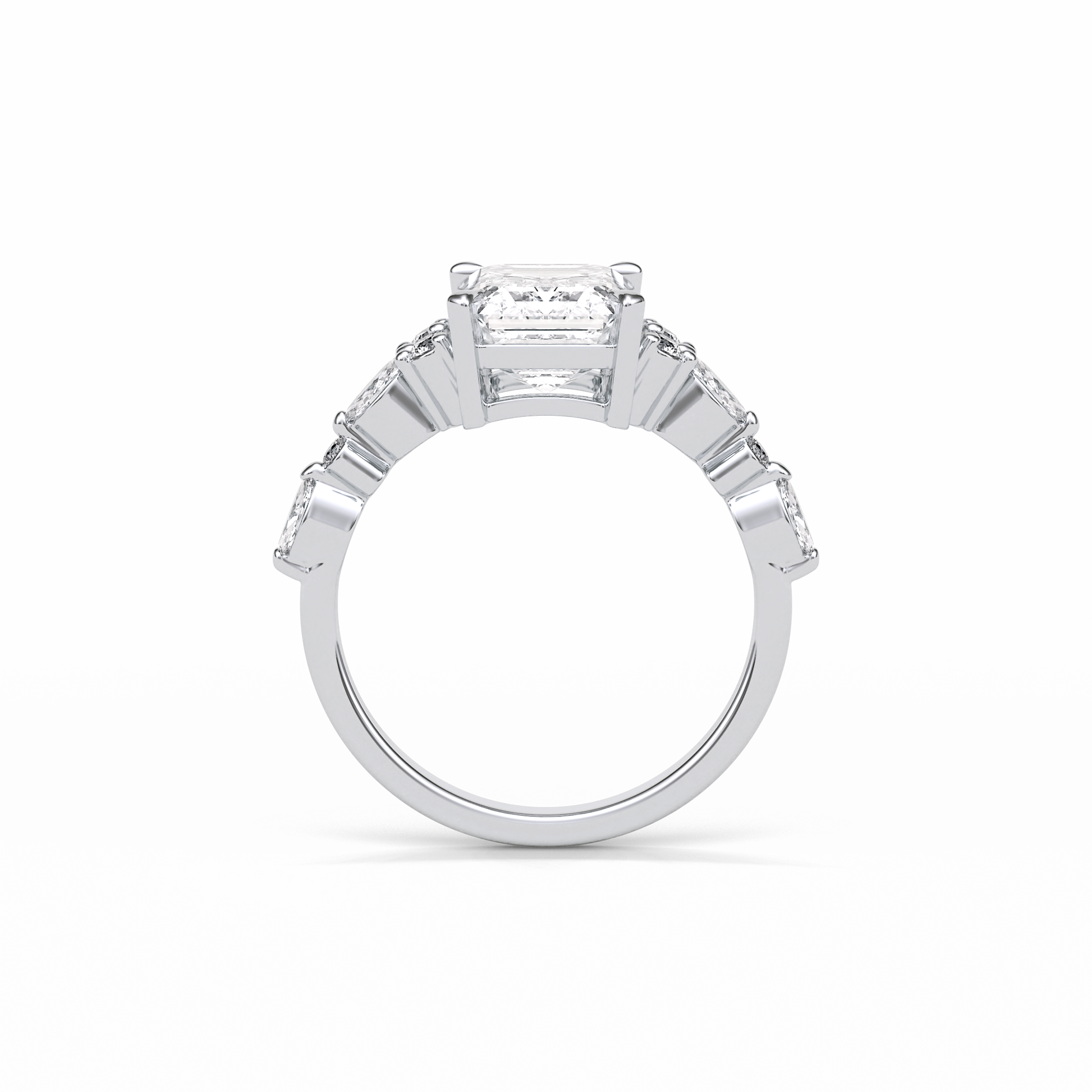 Emerald Cluster Lab Grown Diamond Engagement Ring