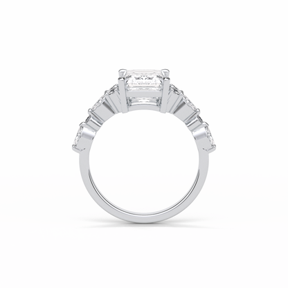 Emerald Cluster Lab Grown Diamond Engagement Ring