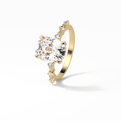 Cushion Dainty Pave Lab Grown Diamond Engagement Ring