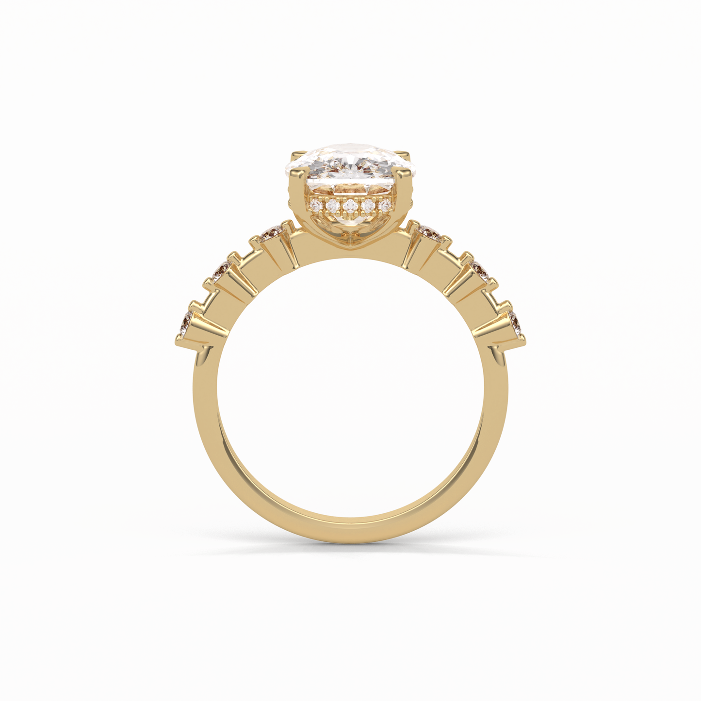 Cushion Dainty Pave Lab Grown Diamond Engagement Ring