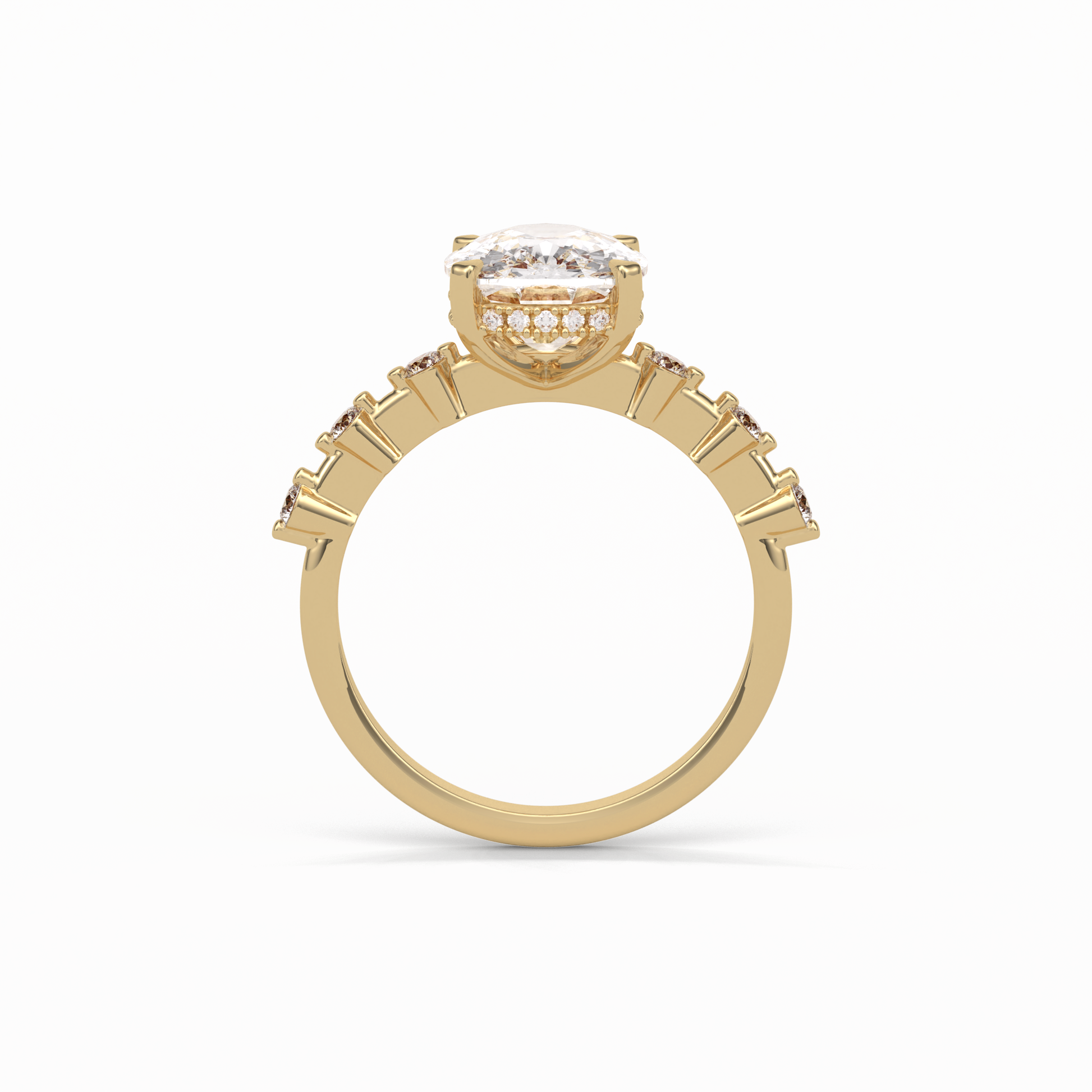 Cushion Dainty Pave Lab Grown Diamond Engagement Ring