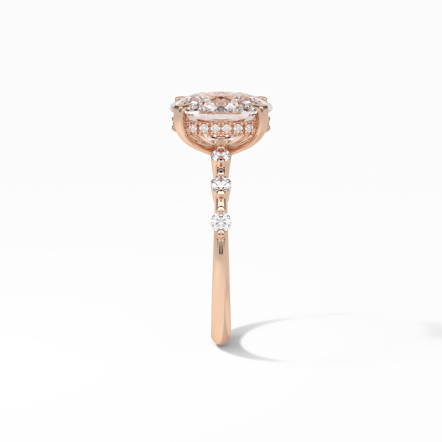 Cushion Dainty Pave Lab Grown Diamond Engagement Ring