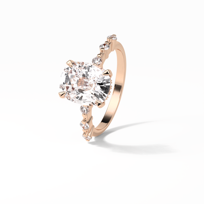 Cushion Dainty Pave Lab Grown Diamond Engagement Ring