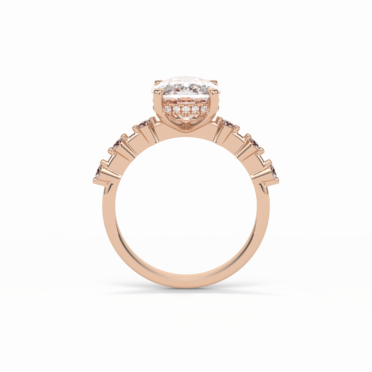 Cushion Dainty Pave Lab Grown Diamond Engagement Ring