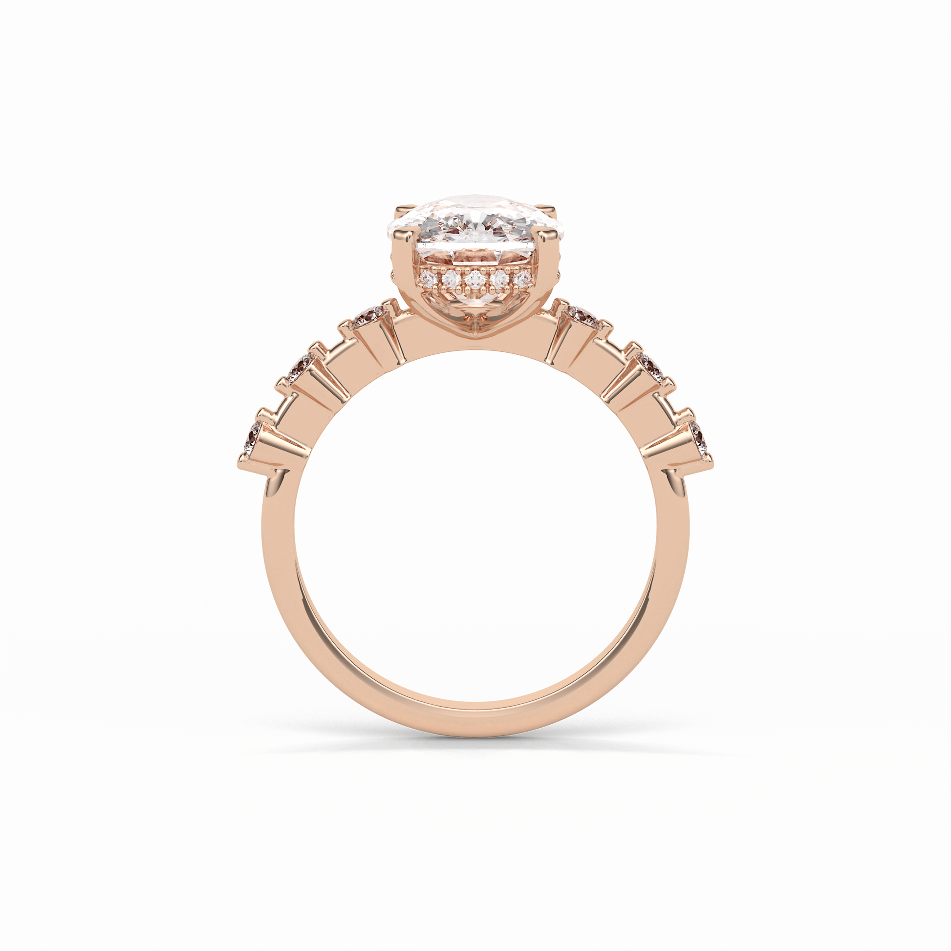 Cushion Dainty Pave Lab Grown Diamond Engagement Ring