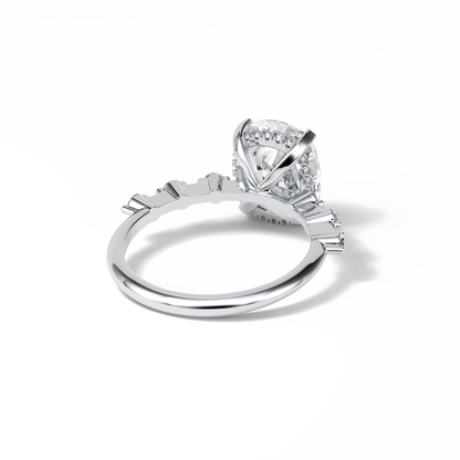 Cushion Dainty Pave Lab Grown Diamond Engagement Ring