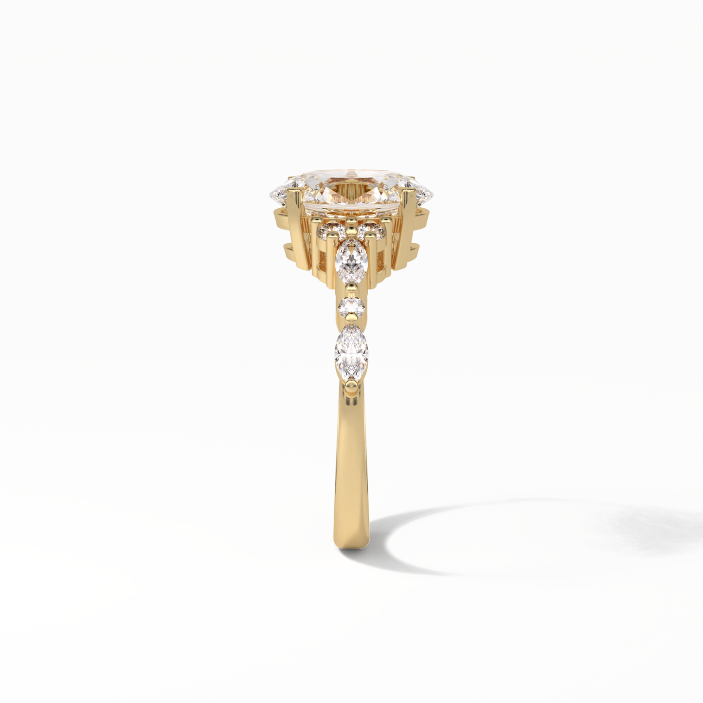 Oval Cluster Lab Grown Diamond Engagement Ring