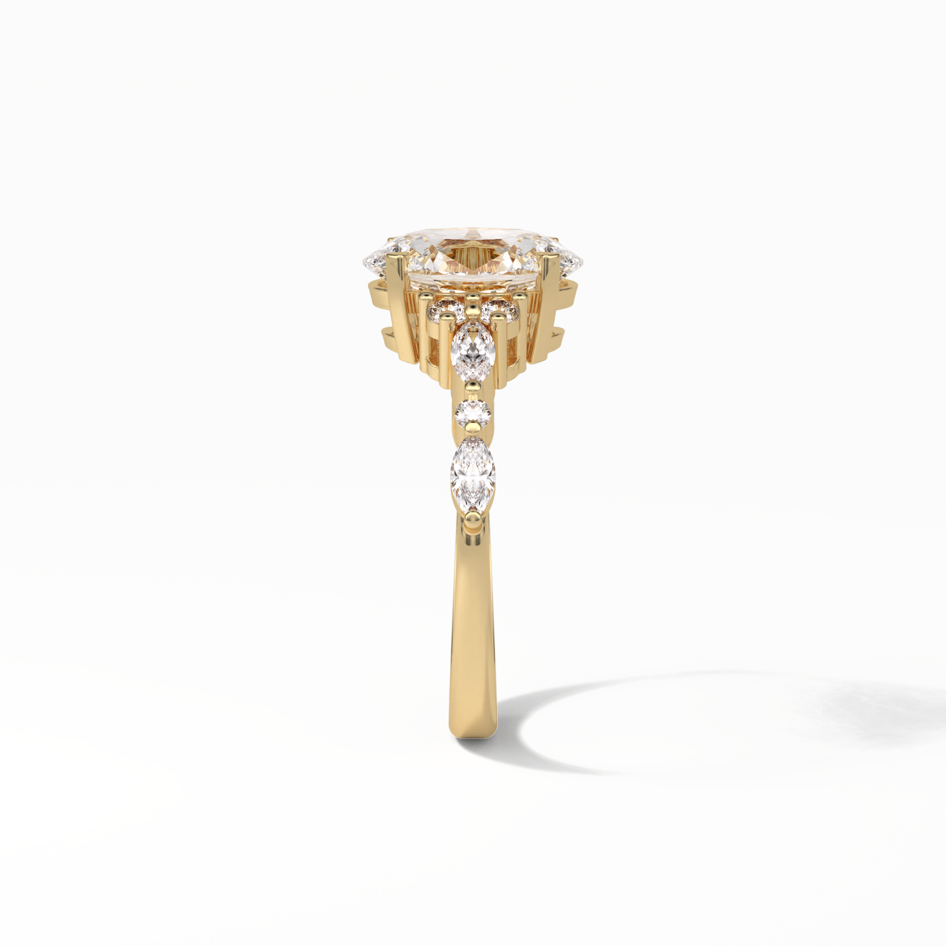 Oval Cluster Lab Grown Diamond Engagement Ring