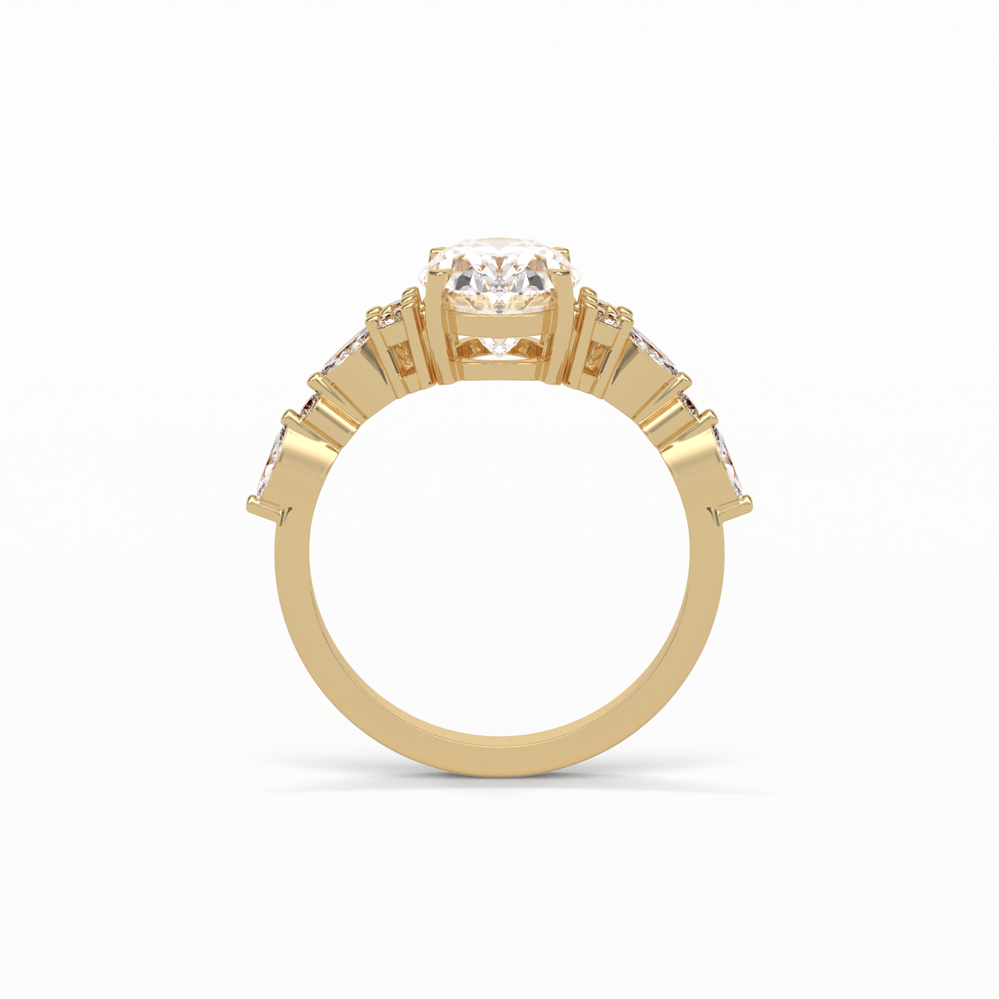 Oval Cluster Lab Grown Diamond Engagement Ring